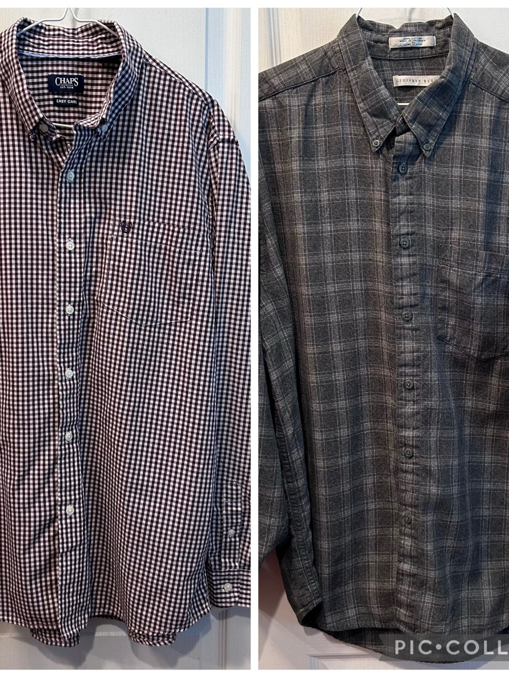 Lot Of 2 Men’s Long Sleeve Button Up XL Casual Shirts Chaps & Geoffrey Beene